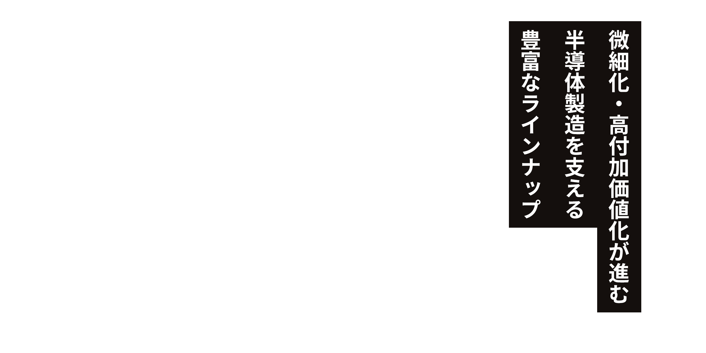 微細化・高付加価値化が進む半導体製造を支える豊富なラインナップ