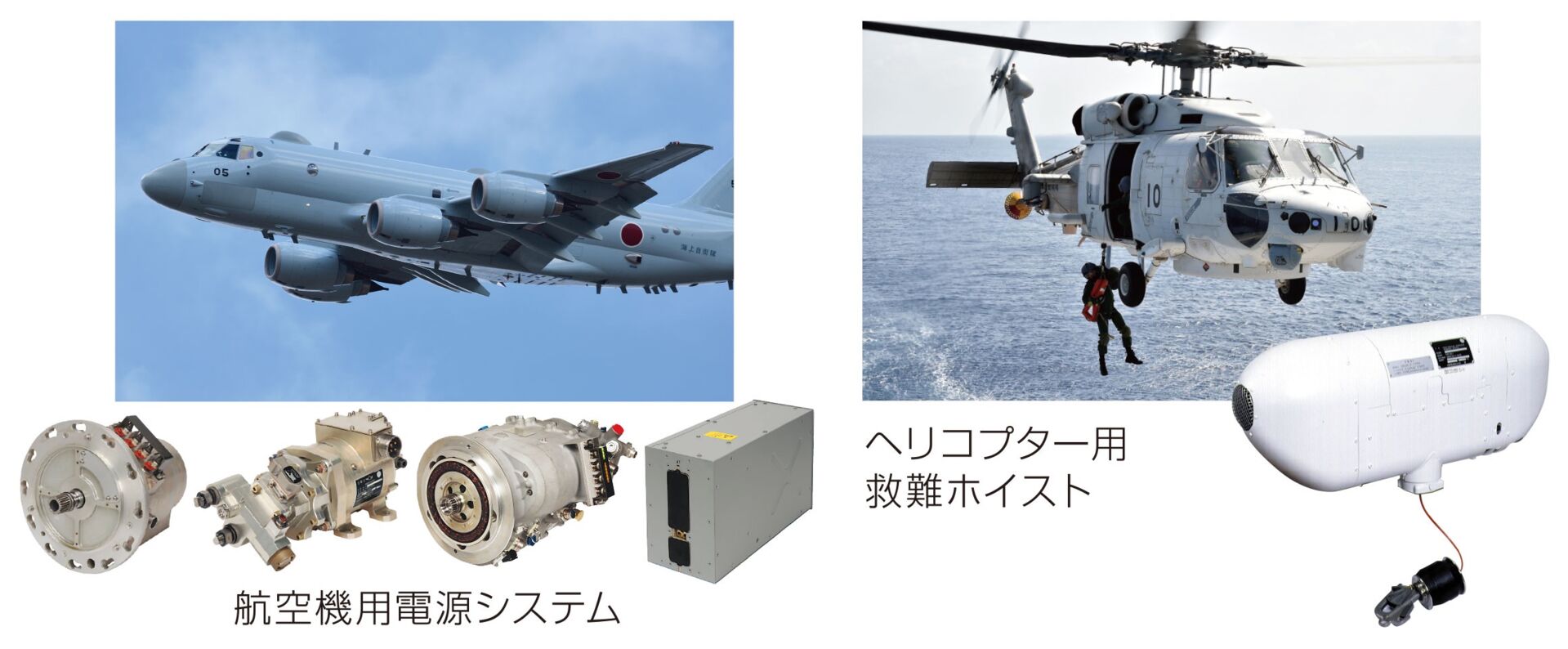 航空機用電源システム、ヘリコプター用救難ホイスト